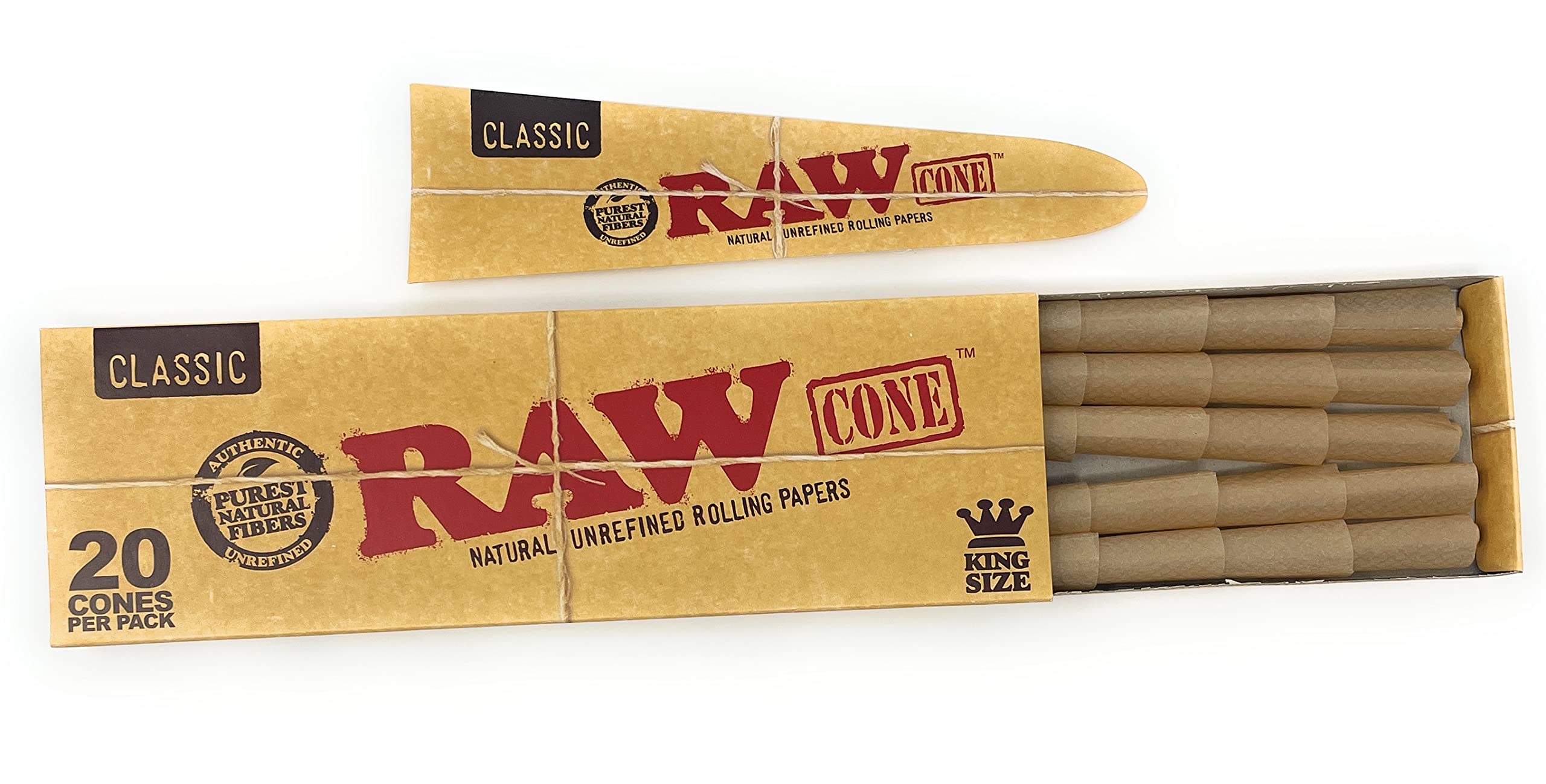 Photograph of product: RAW - Classic Cones - King Size (110mm) 20pk