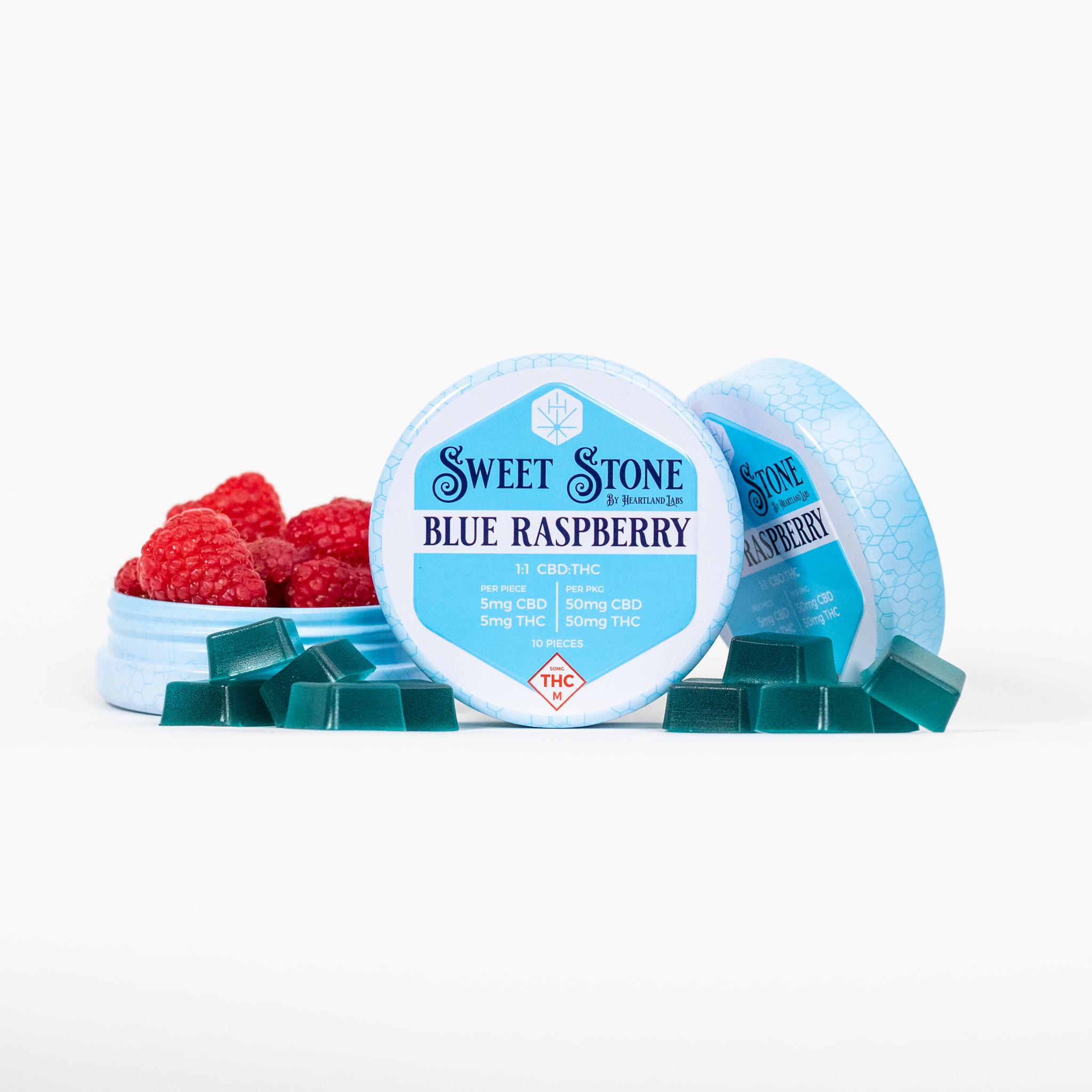 Photograph of product: Sweet Stone | Gummies | Blue Raspberry 1:1 50mg