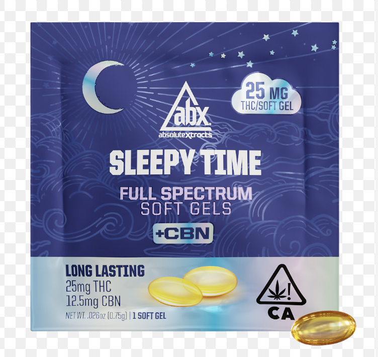 Photograph of product: ABX | Promo Sleepy Time Solventless + CBN Soft Gels | 25mg THC (1 capsules)