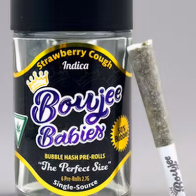 Photograph of product: Boujee Babies - 6pk .45g Bubble au chocolat Infused Prerolls - (2.7g) - Oui'd - **STRAWBERRY COUGH** (2/$40)