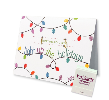 Photograph of product: KushKards | Light Up The Holidays Christmas Card | Greeting Cards