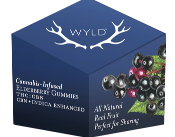 Photograph of product: WYLD - CBN Gummies - Elderberry - 100mg TH-oui:50mg CBN