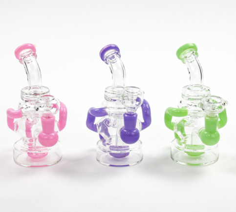 Photograph of product: $25 8" Bent Neck 4x Recycler Bong/Rig w/ Flower Bowl