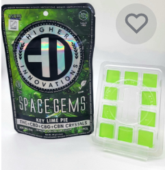 Photograph of product: HI | Key Lime Pie 2:1:1:1 | TH-oui/CBD/CBG/CBN | Space Gems Sugar Free | Candy | 200mg TH-oui | 100mg CBD | 100mg CBG | 100mg CBN