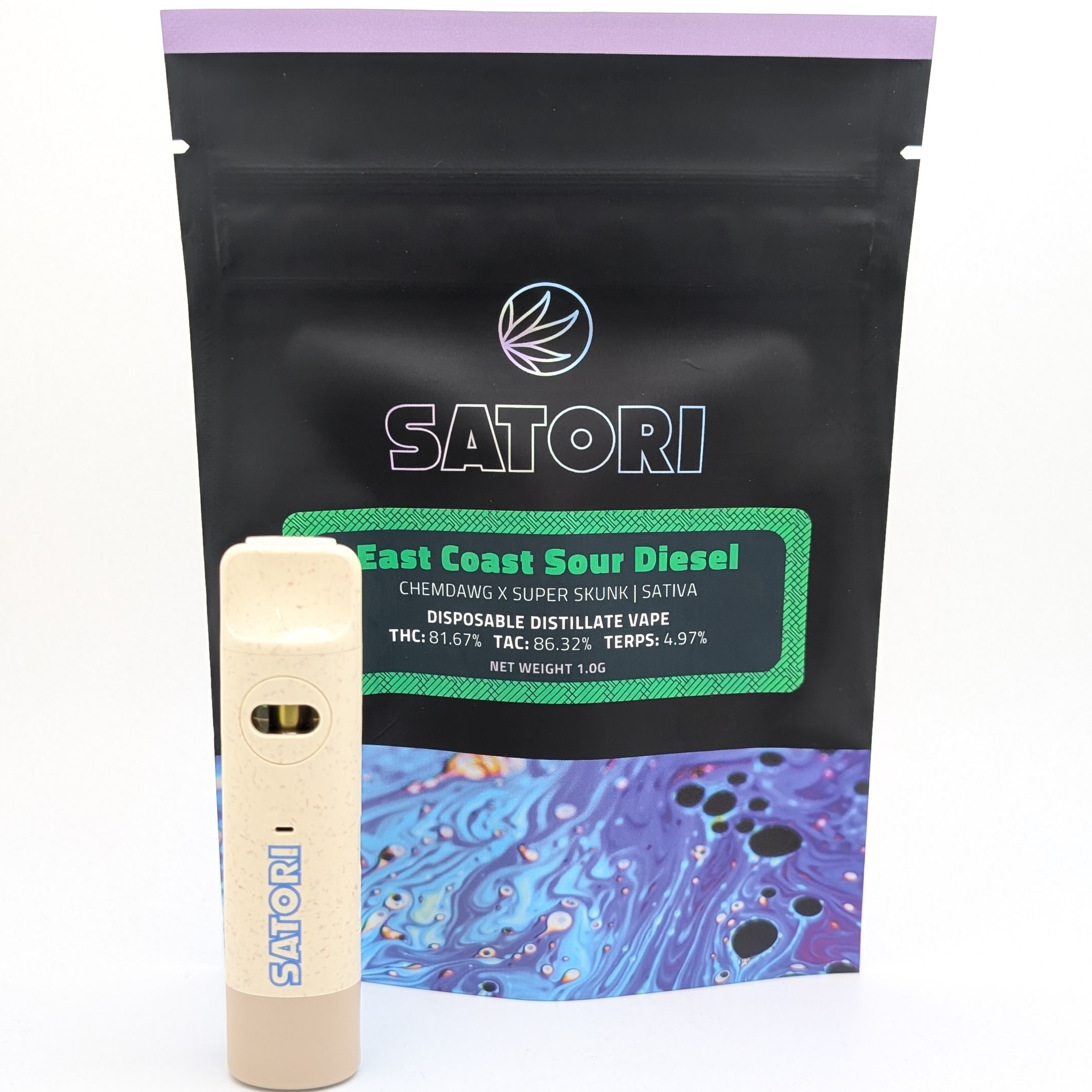 Photograph of product: East Coast Sour Diesel 1g Disposable Vape