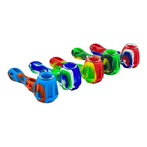 Photograph of product: No Brand - 4.5" Silicone Cobb Pipe with Glass Bowl - Assorted Colors