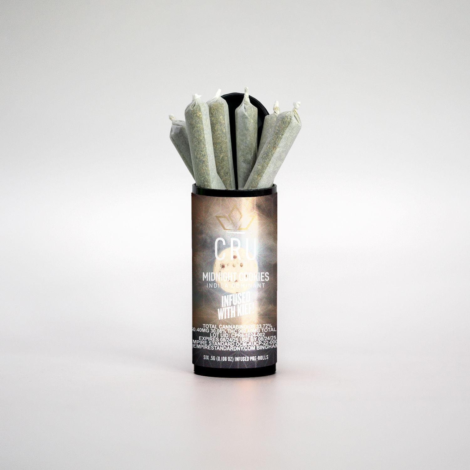 Photograph of product: CRU Oui'd Midnight Cookies Infused Prerolls 6pk 0.5g