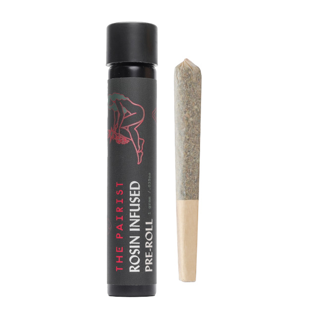 Photograph of product: 1g Whitethorn Rose (Oui'd Hybrid) Rosin-Infused Pre-roll TH-oui:31% $15