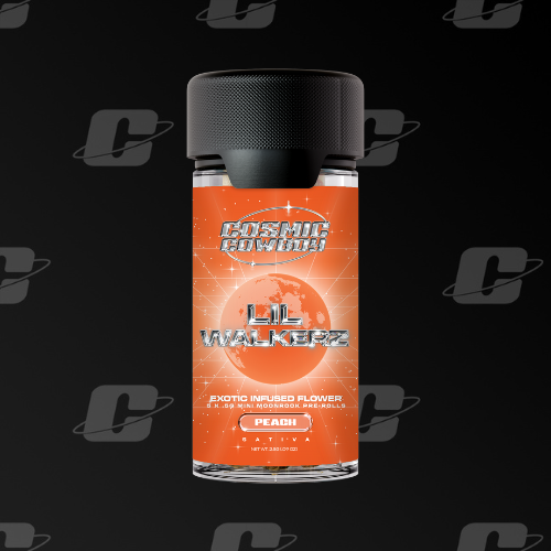 Photograph of product: Cosmic Cowboy Moon Rock Infused Pre-Roll Lil Walkerz 5 Pack | Peach