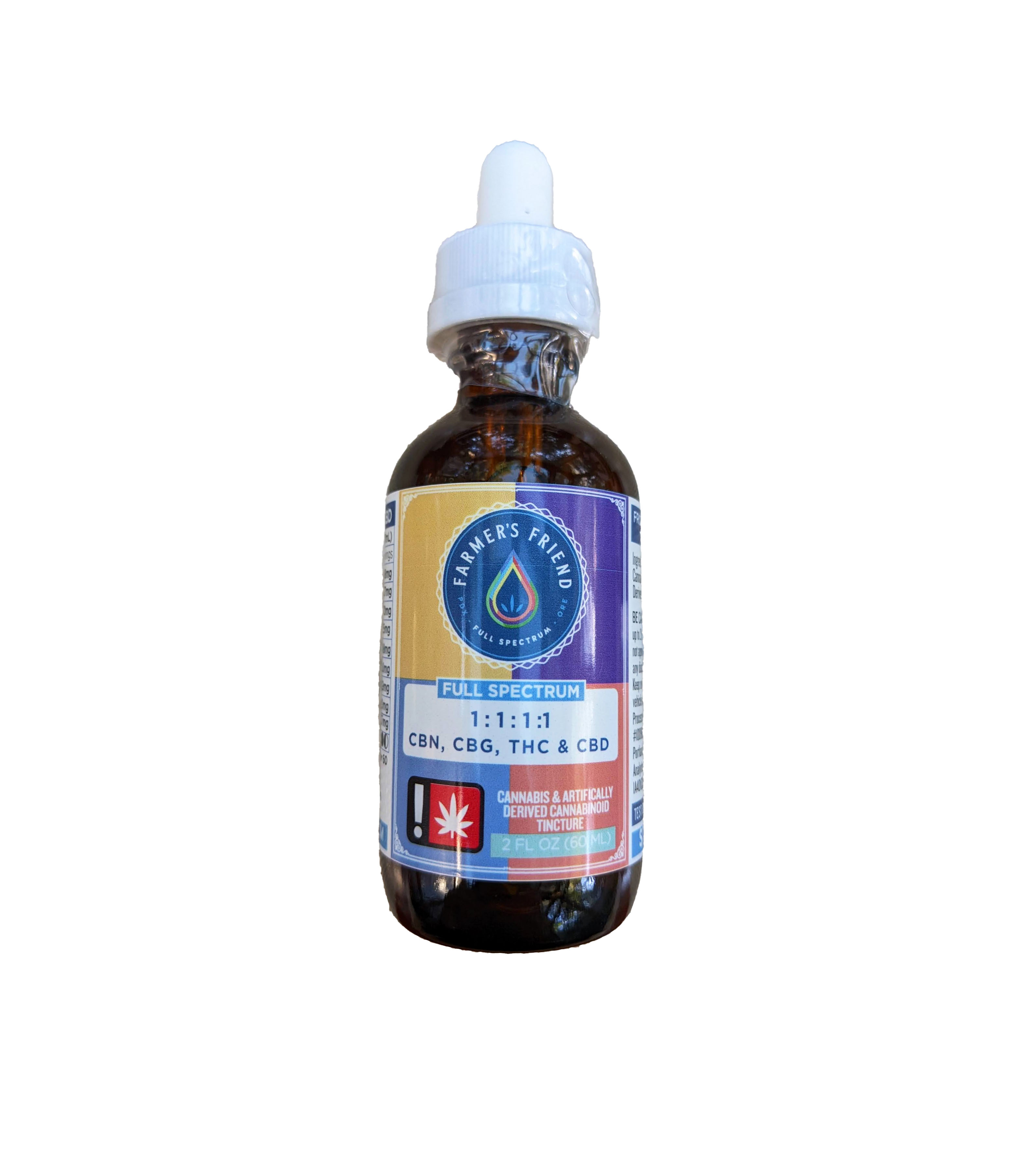 Photograph of product: FFE 1fl oz 1:1:1:1 CBN:CBG:TH-oui:CBD Tincture