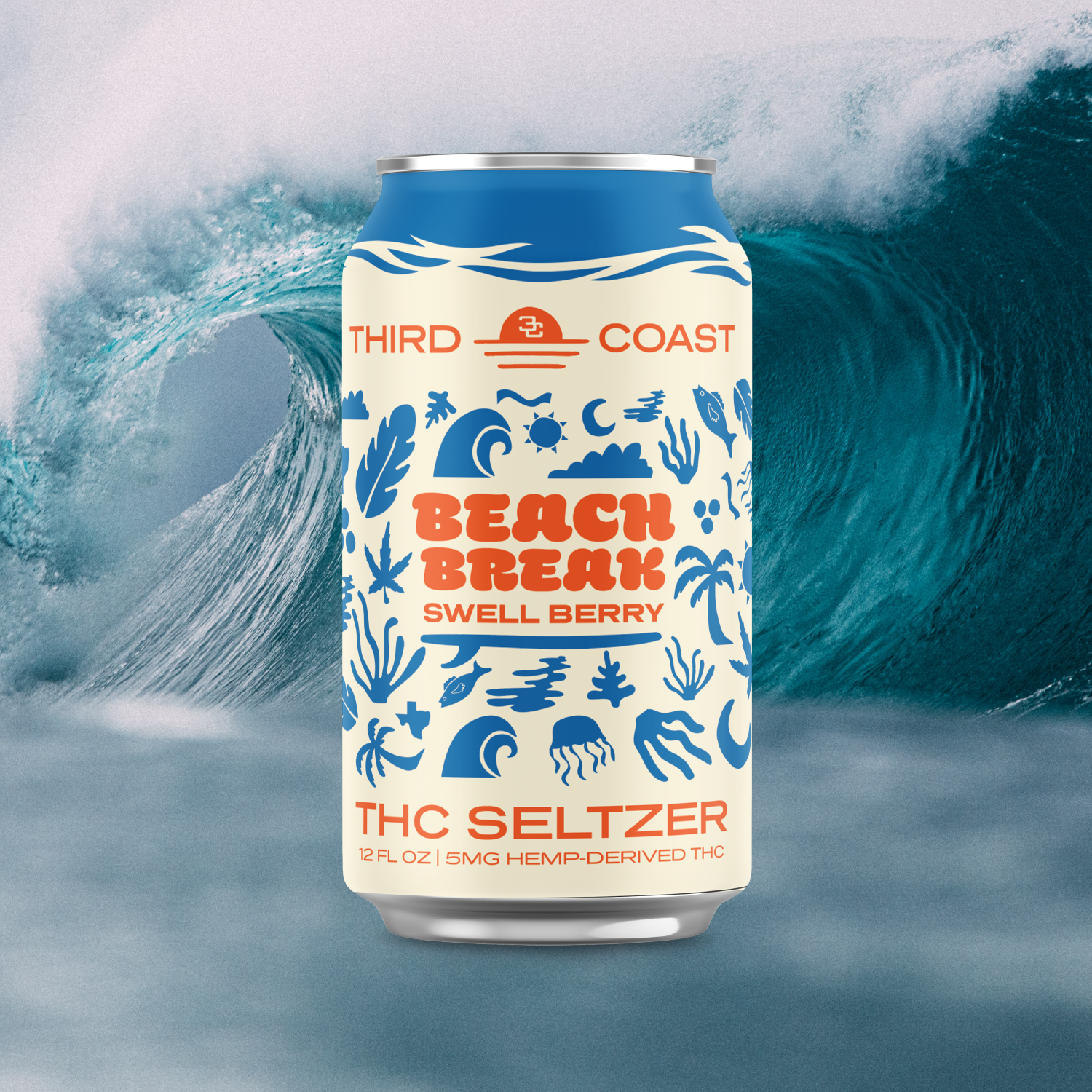 Photograph of product: Beach Break - Swell Berry - 5mg D9 Seltzer