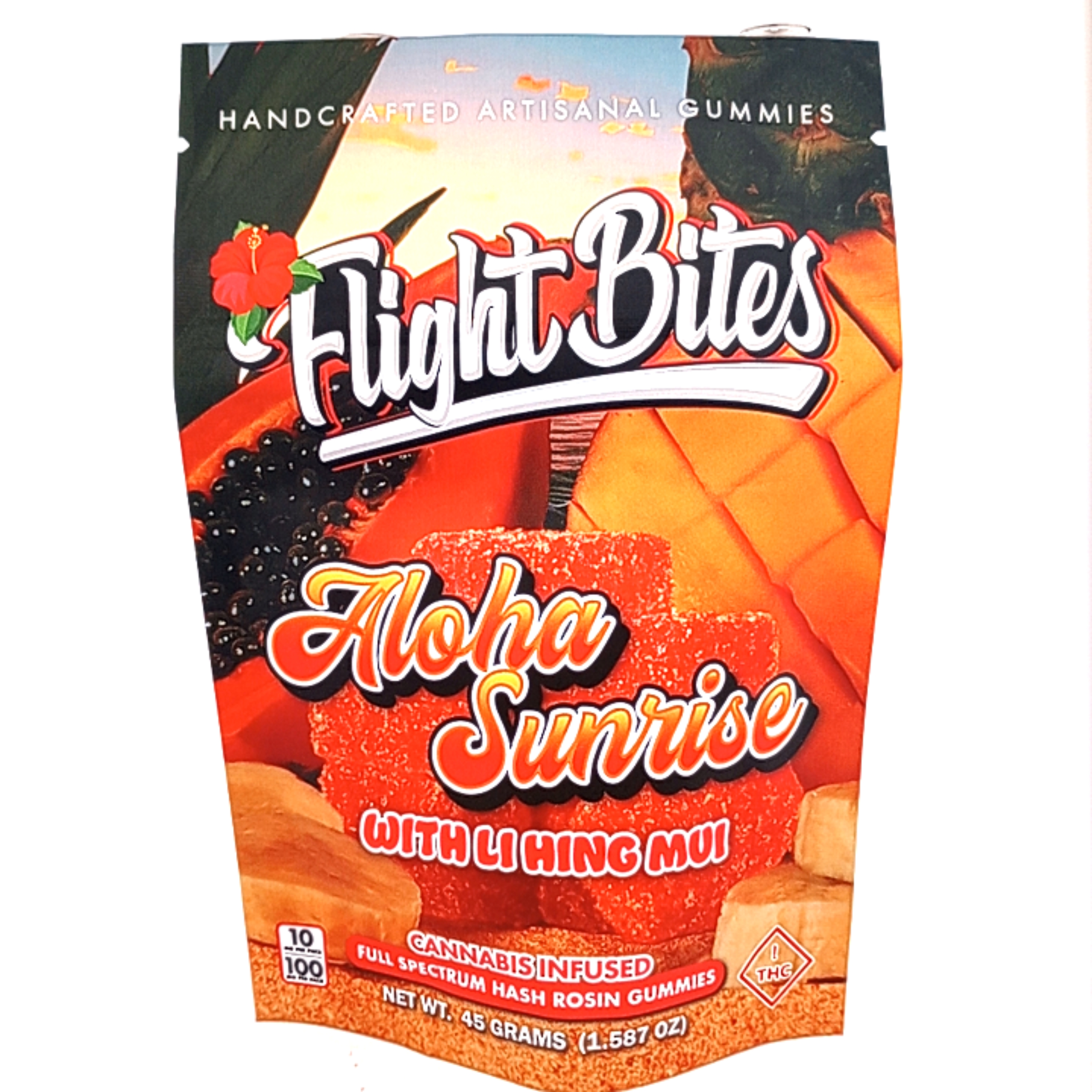 Photograph of product: Flight bites - Rosin gummy - Aloha Sunrise 10mg/pc