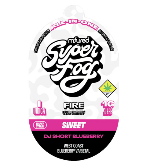 Photograph of product: DJ Short Blueberry FIRE Liquid Diamond Disposable | 1g