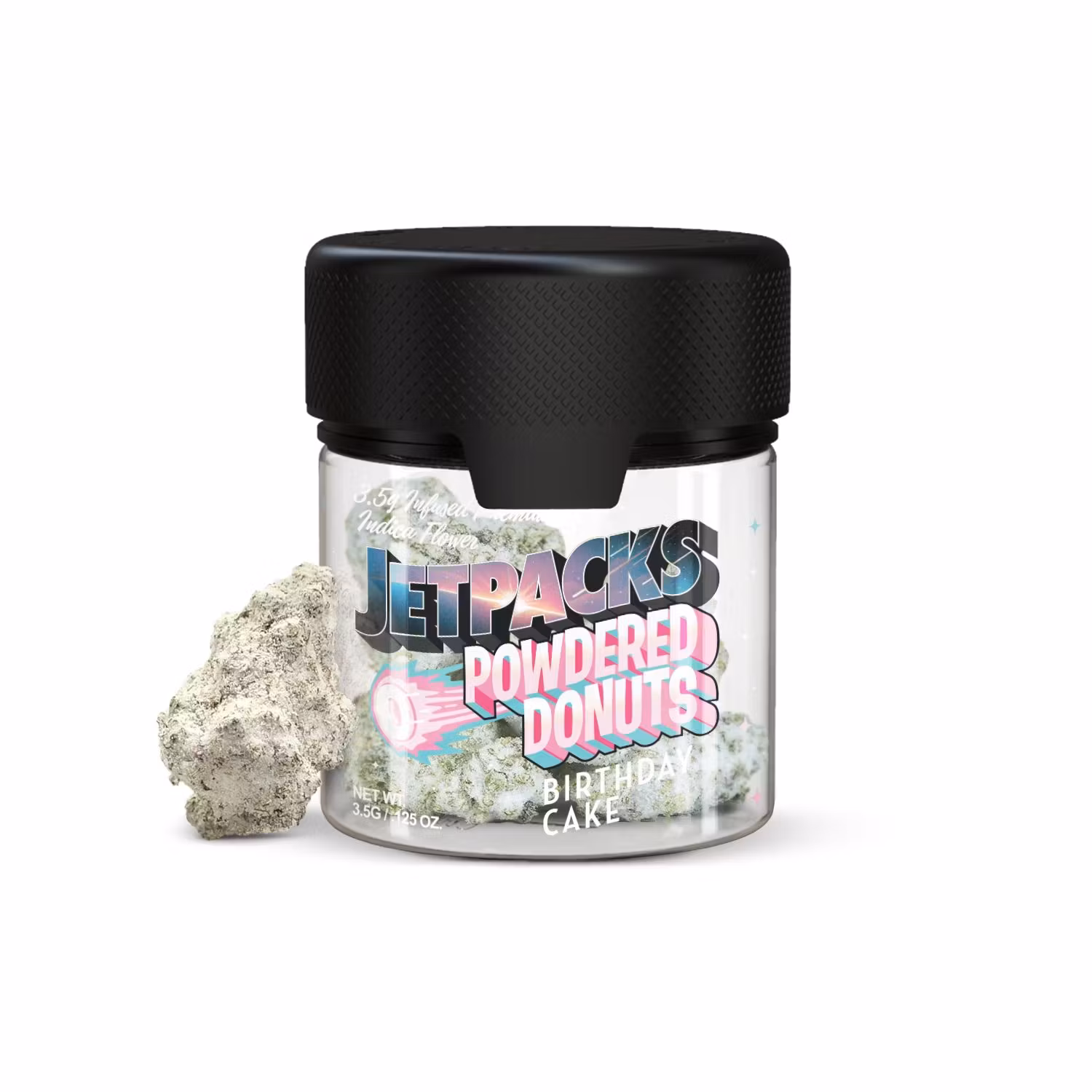 Photograph of Product: Jetpacks | Birthday Cake | Powdered Donuts Flower - 3.5g