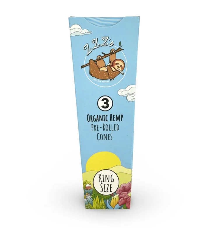 Photograph of product: Organic Hemp Cones | 3pk | King Size | Stoner Sloth $3