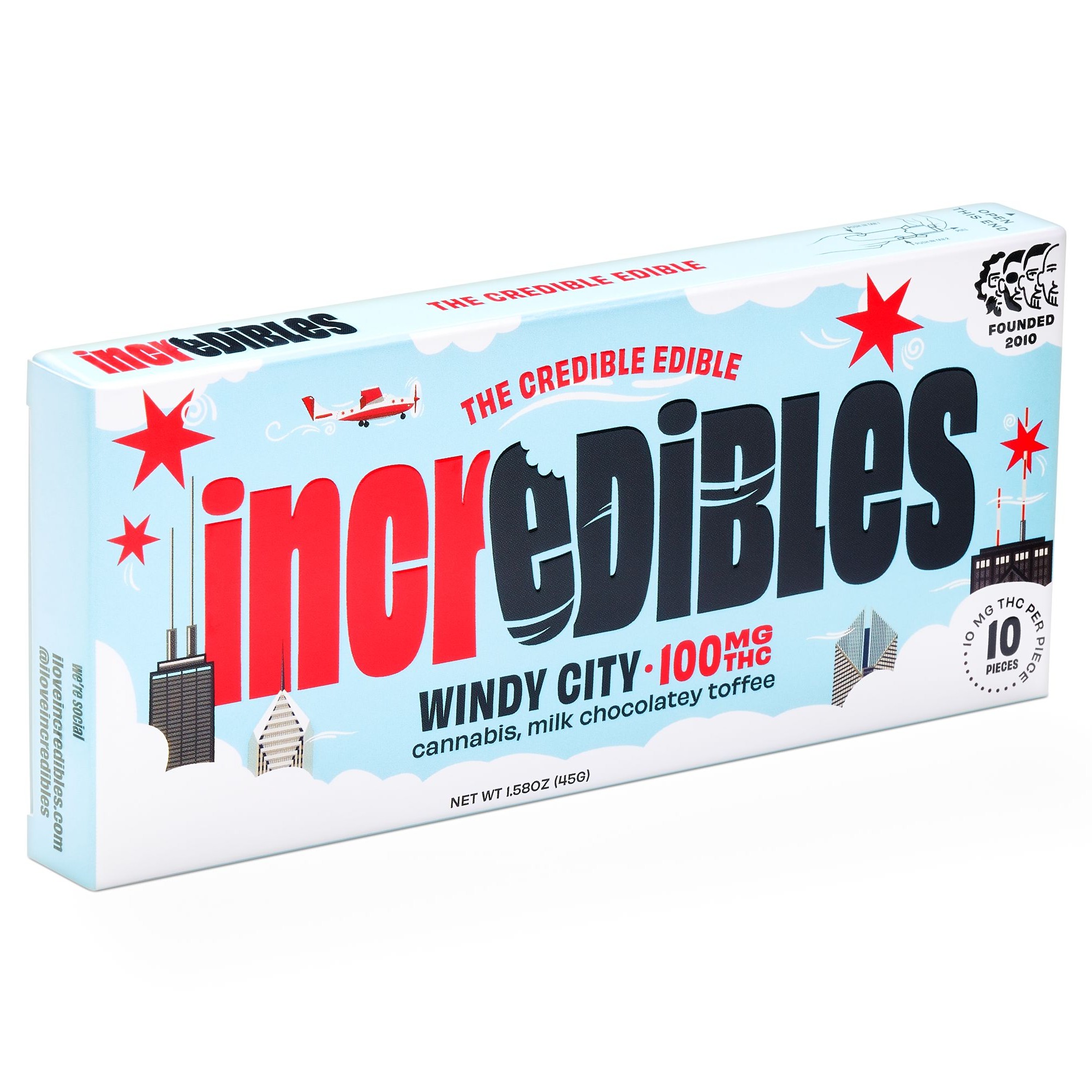Photograph of product: Incredibles 100mg Chocolate Bar - Windy City
