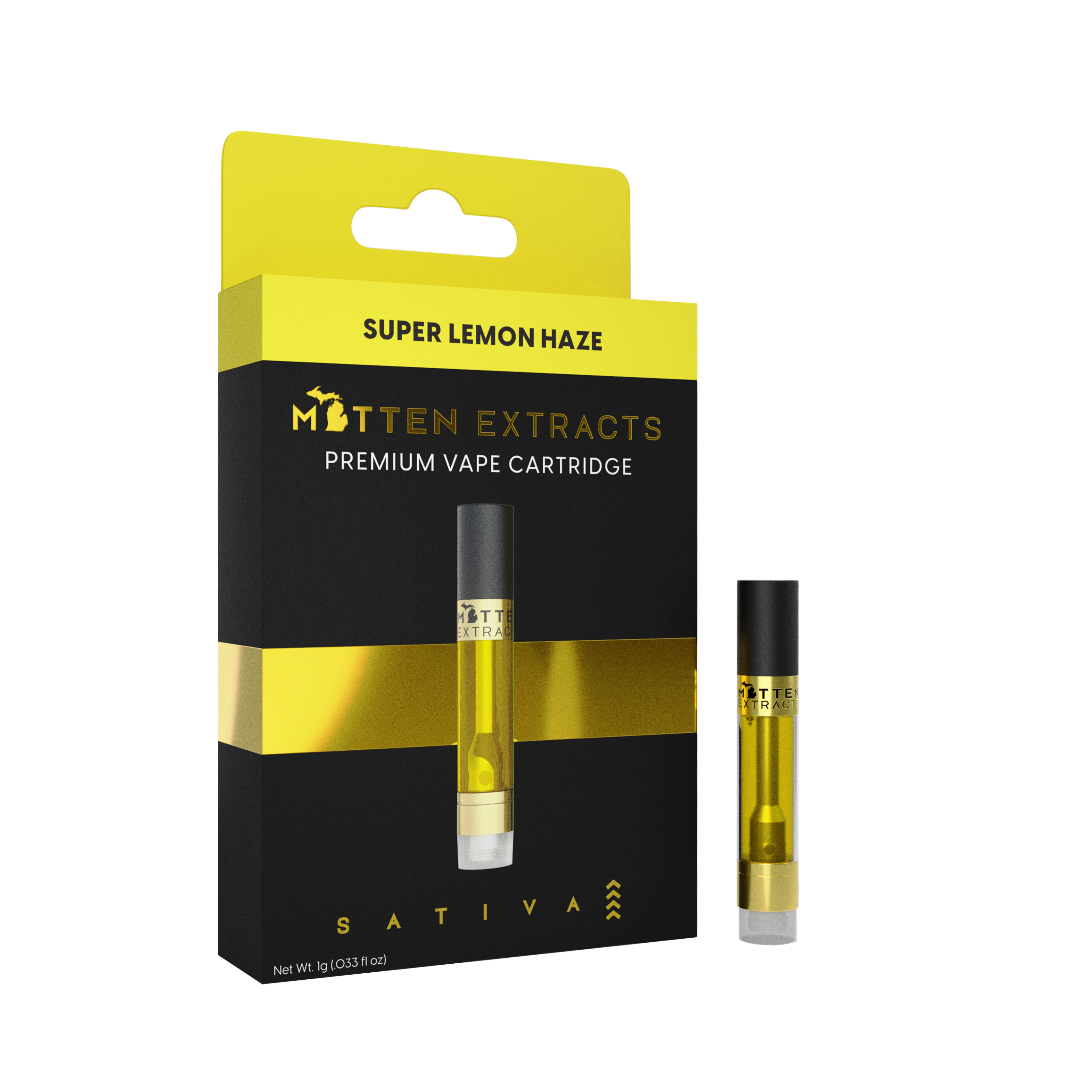Photograph of product: Vape Cart (510) l Super Lemon Haze l Oui'd l Mitten Extracts