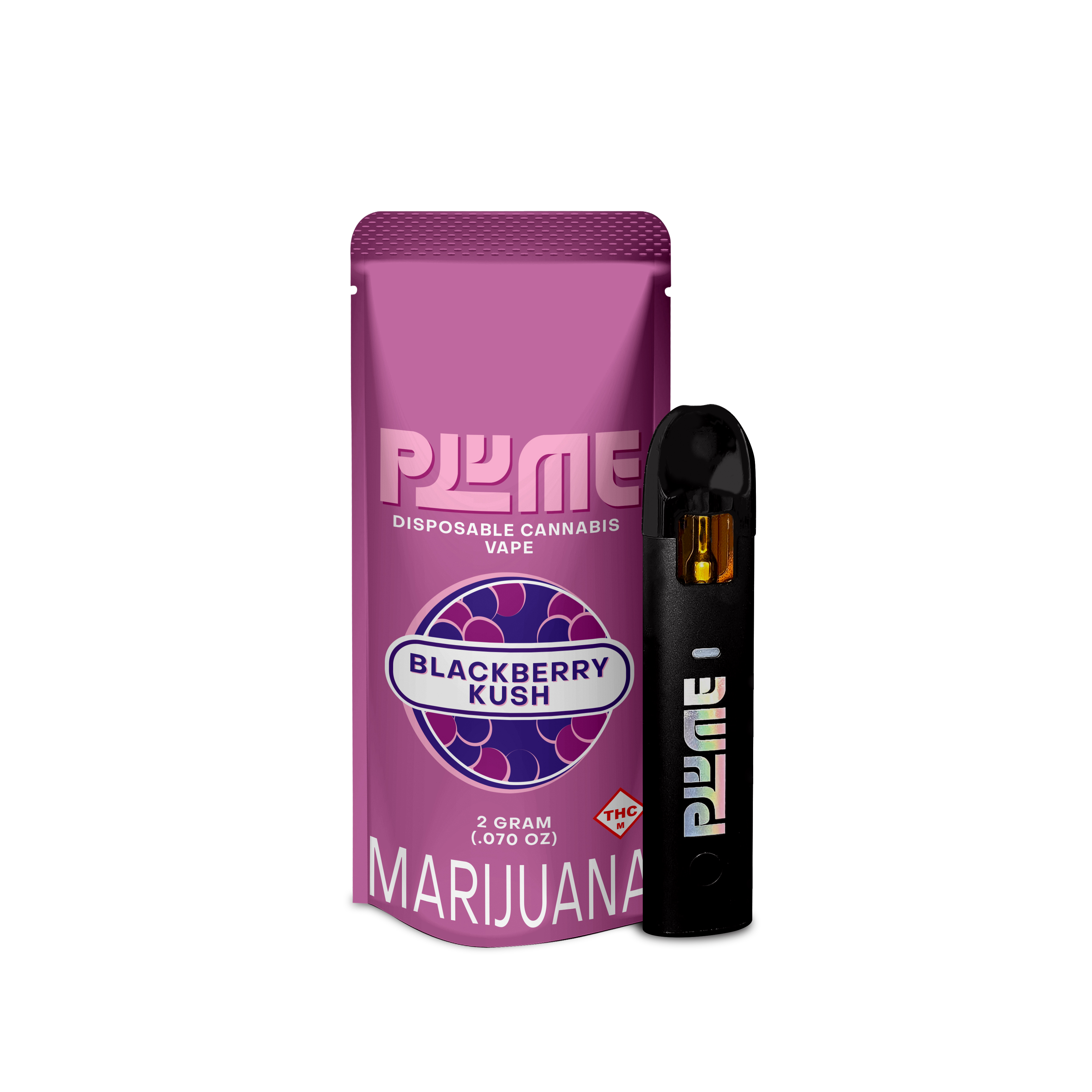 Photograph of product: Blackberry Kush - Plume - 2g Disposable Vape Pen