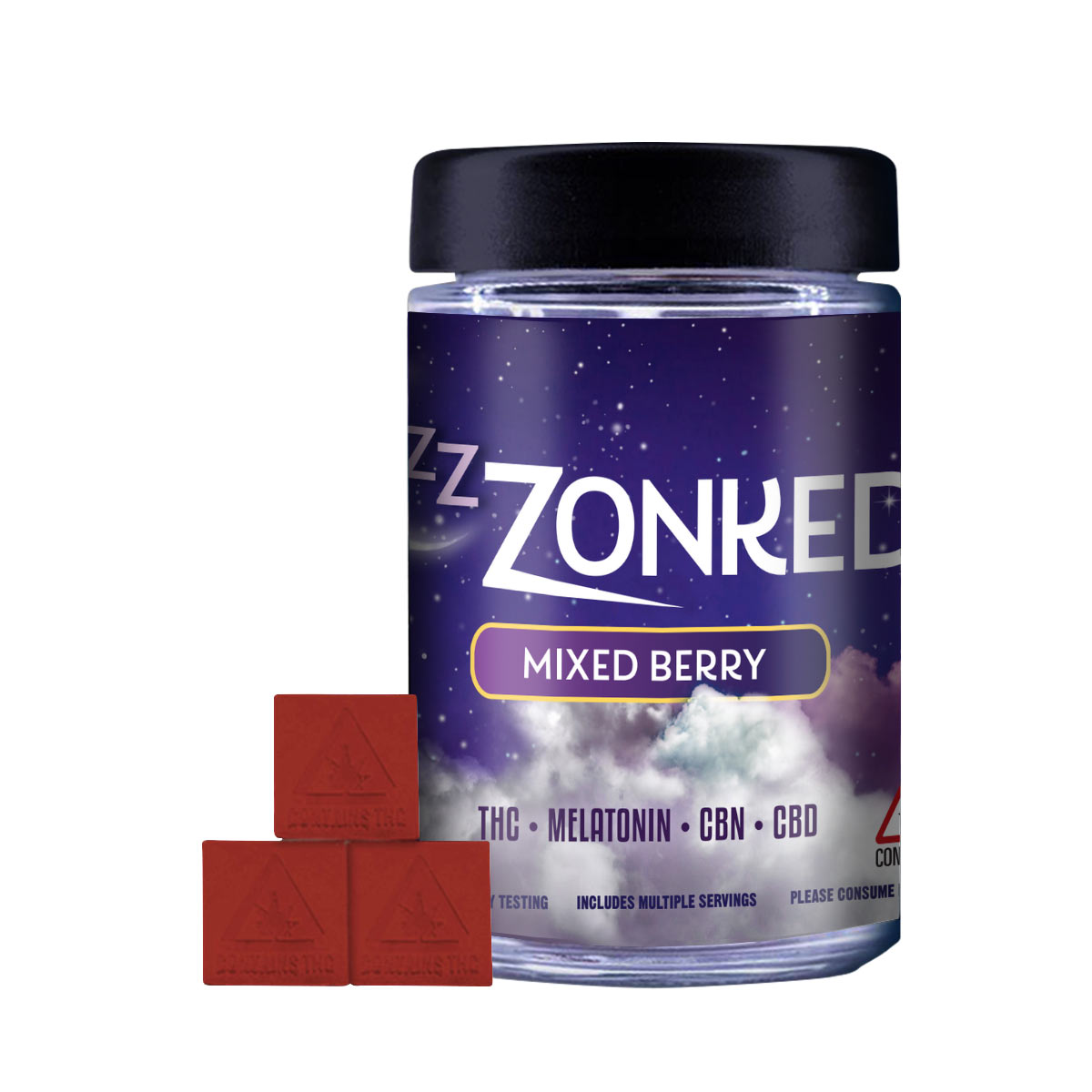 Photograph of product: Strawberry Slumber Gummies - 100mg - AU Zzzonked