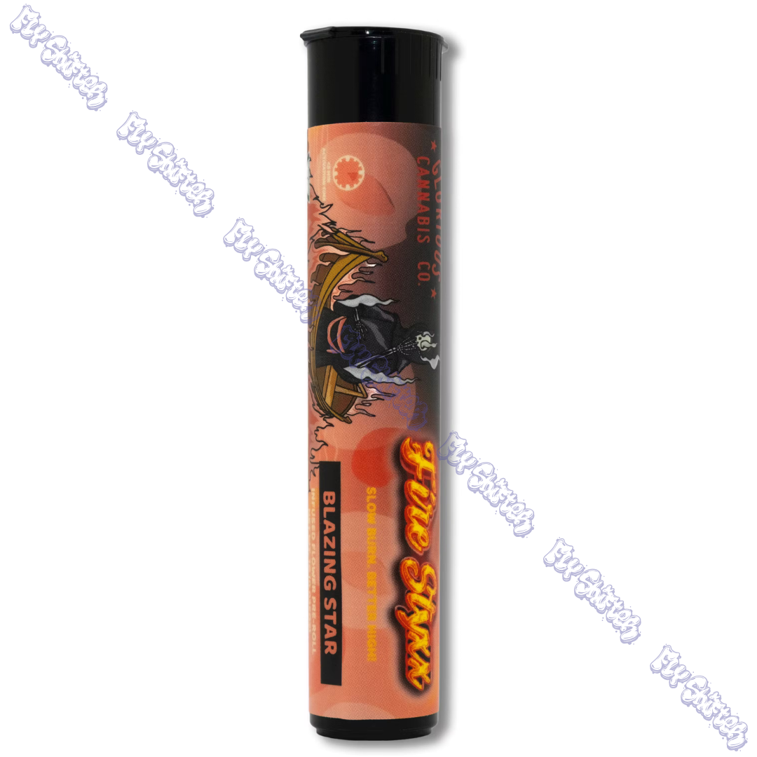 Photograph of product: Glorious Oui'd Co. x Simpler Daze Blazing Star Fire Styxx Pre-Roll 1g
