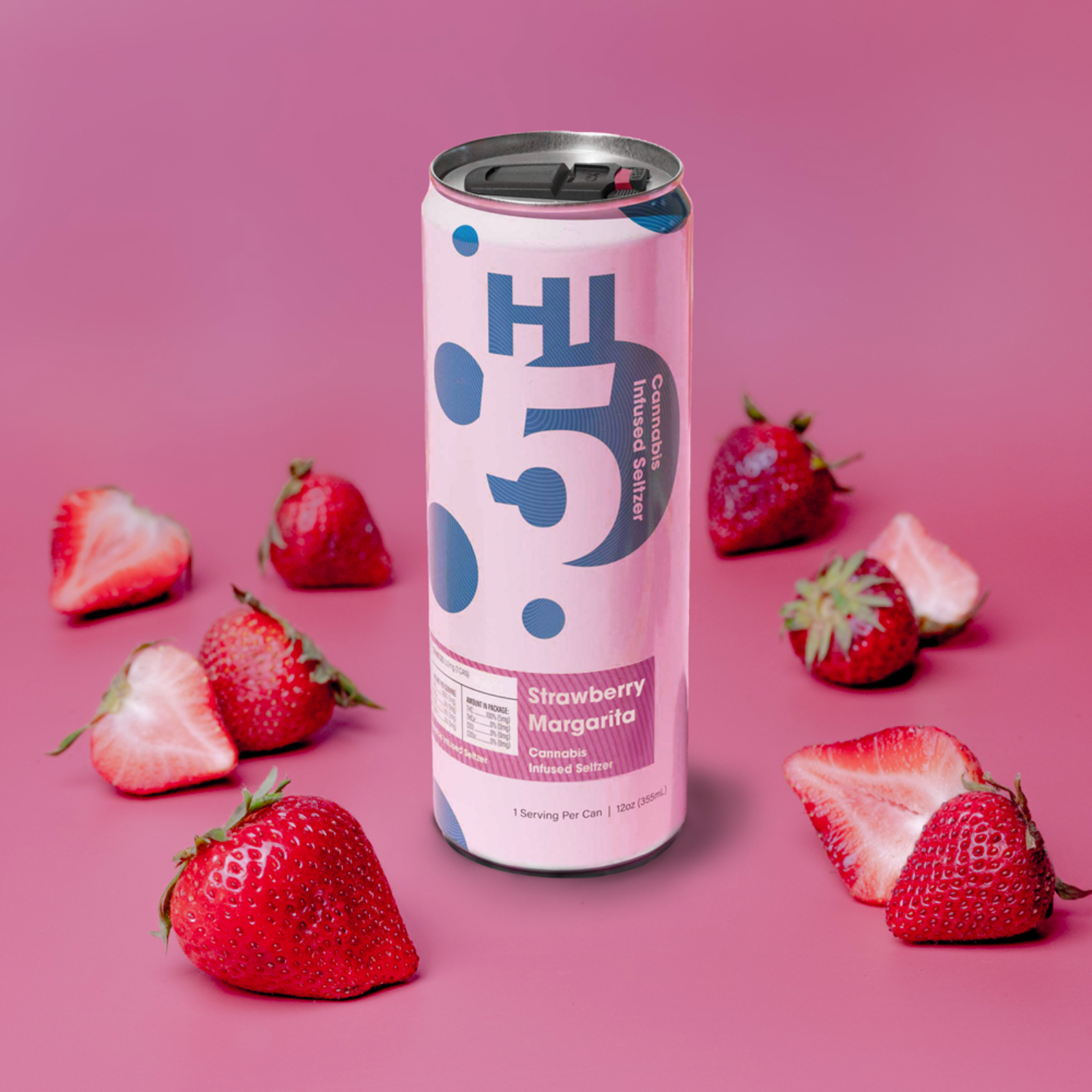 Photograph of product: 20mg Seltzers | Strawberry Margarita-4pk | HI 5