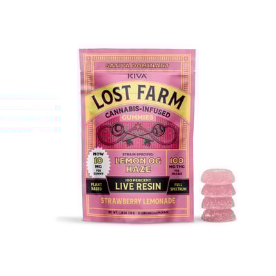Photograph of product: Lemon OG Haze x Strawberry Lemonade Gummies 10pk