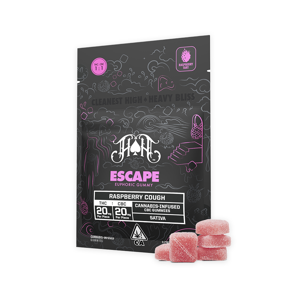 Photograph of product: RASPBERRY COUGH ESCAPE CBC EUPHORIC GUMMIES [5 CT]
