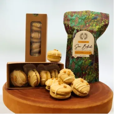 Photograph of product: Sun Baked Golden Turmeric Macaron Macaroons 40mg