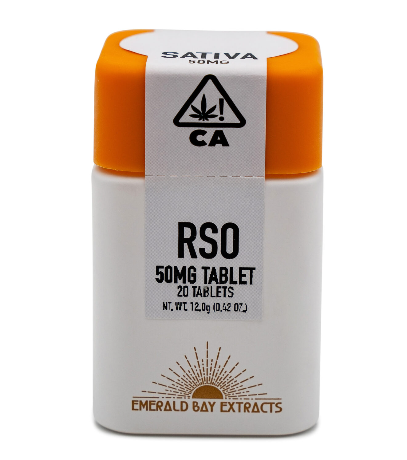 Photograph of product: Emerald Bay Extracts Tablets 50mg (1000mg) - Strawberry Cough (S)