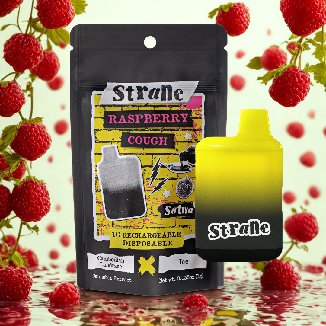 Photograph of product: Raspberry Cough | Live Resin Terps | Disposable