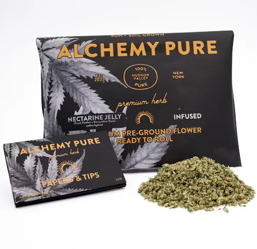 Photograph of product: Alchemy Pure | Midnight Blend Kief Infused Ground Flower 14g | Oui'd