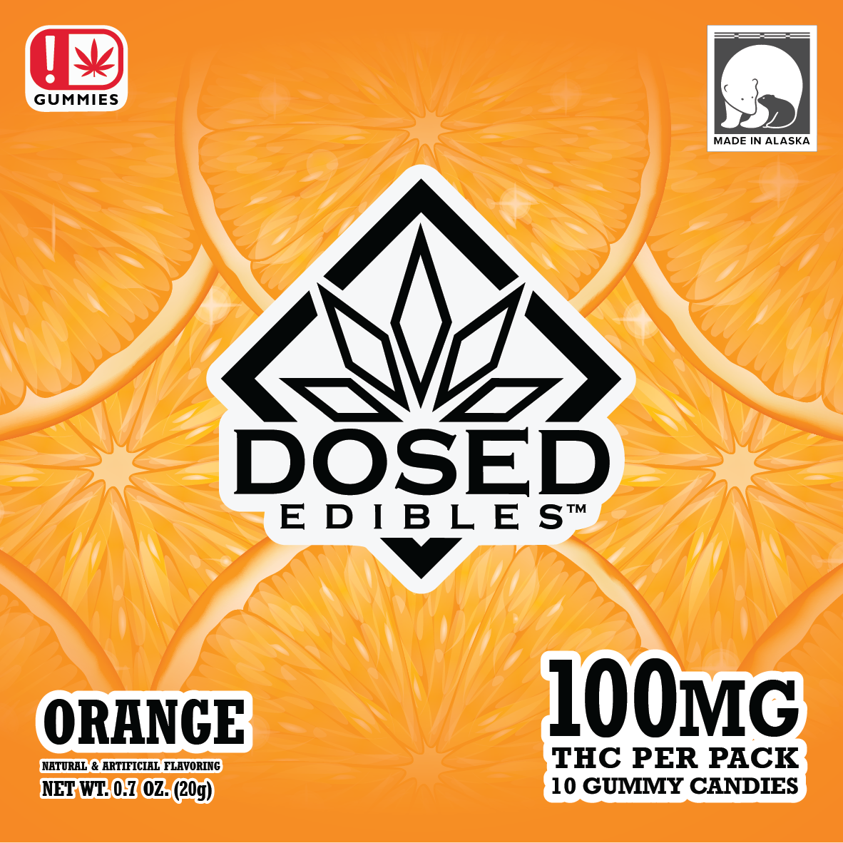 Photograph of product: 100mg Orange Gummies