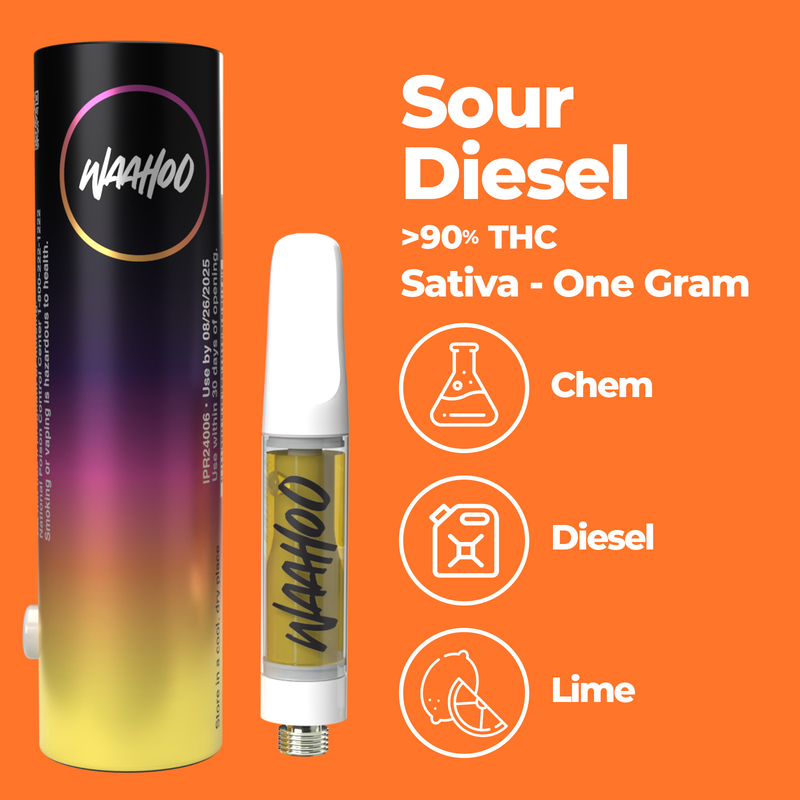 Photograph of product: Waahoo | Sour Diesel | Cart | 1g