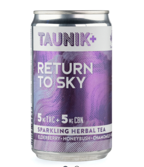 Photograph of product: Drink Taunik | Sparkling Herbal Tea | Return to Sky | Mini Can | 5mg TH-oui + 5mg CBN