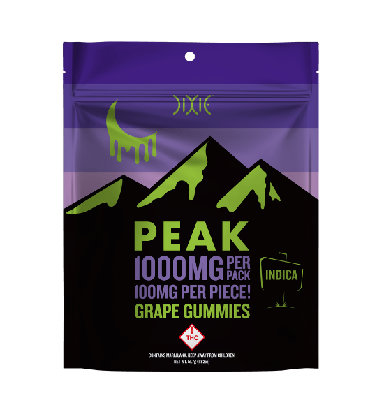 Photograph of product: Dixie Peak Grape Gummies 2pk 200mg