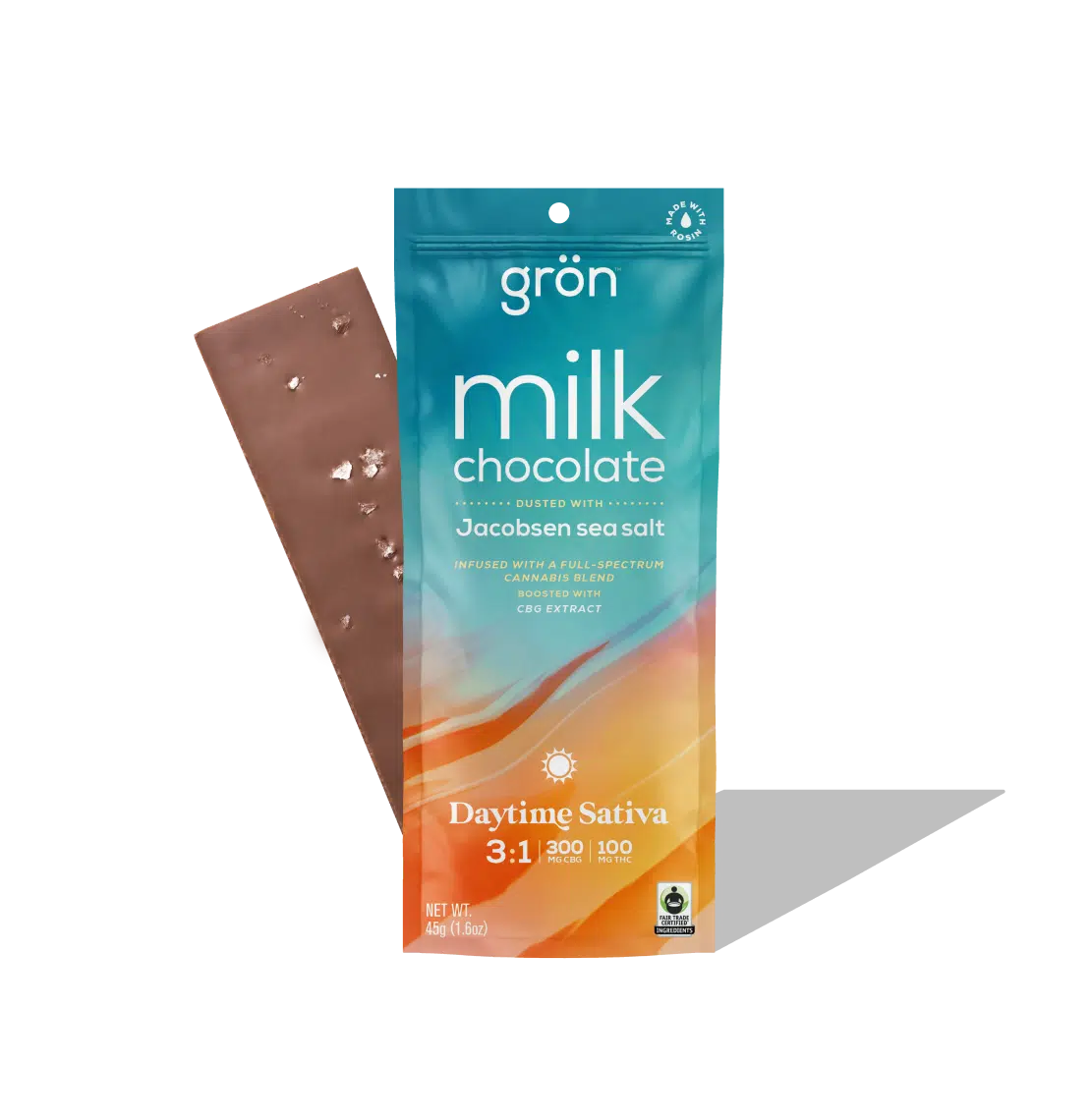 Photograph of product: Grn - Milk Chocolate - Daytime Oui'd - 10ct 3:1 (CBG:TH-oui) Chocolate Edibles