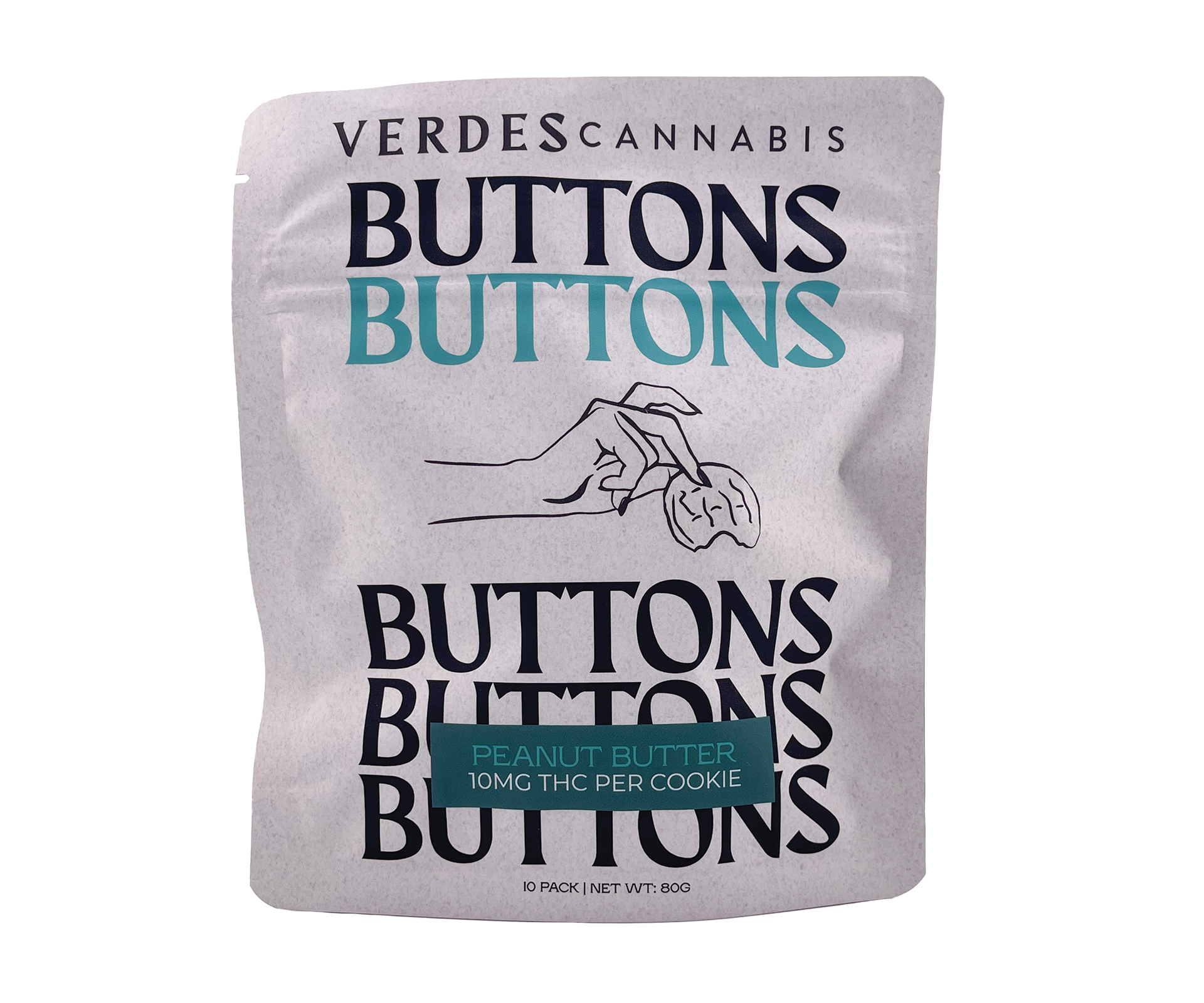 Photograph of product: Buttons Relaxing Peanut Butter 10mg 10 Pack