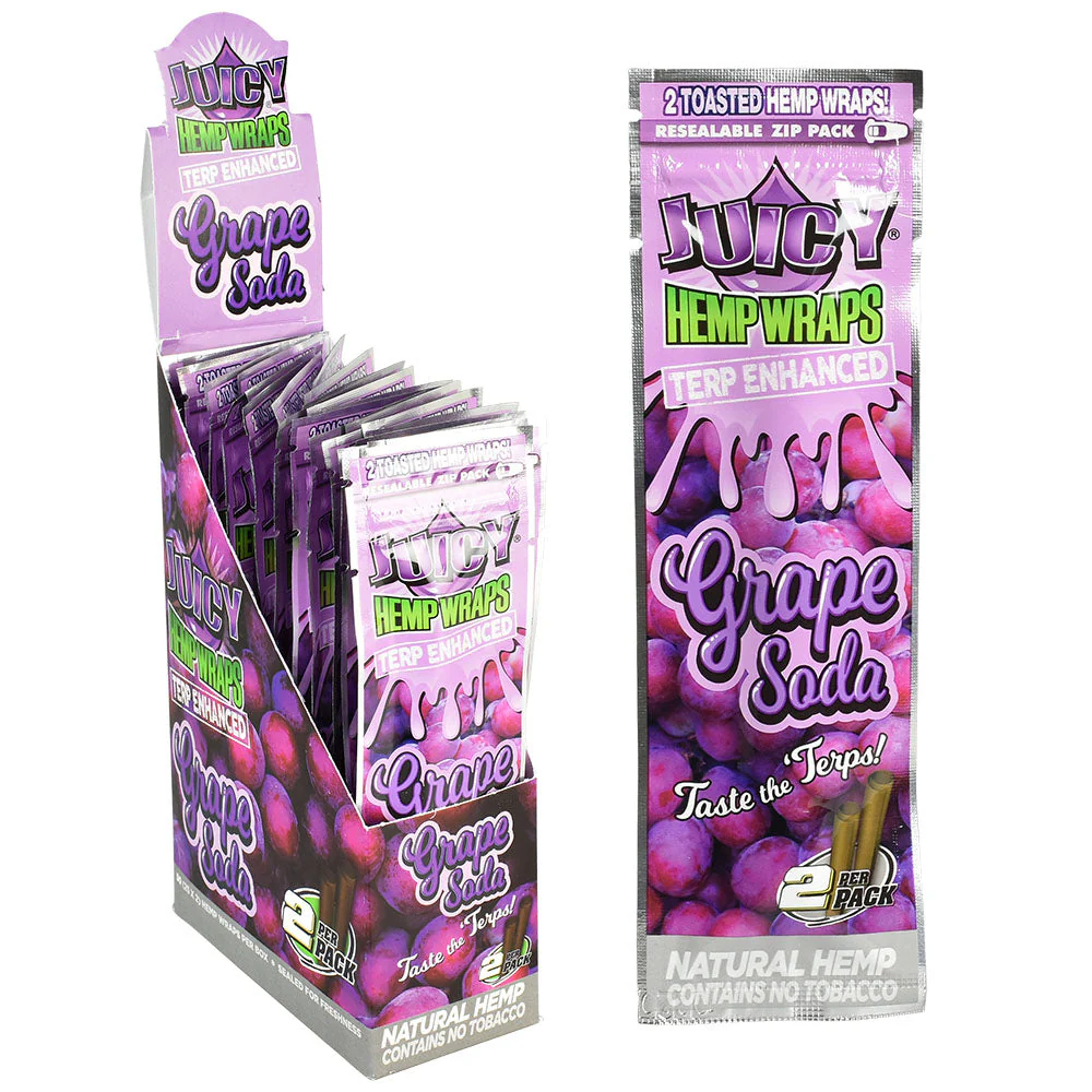 Photograph of product: Juicy J | Terp Enhanced Wrap | Grape Soda | 2pk