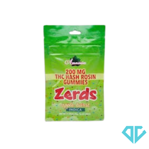 Photograph of product: Amnesia Zerdz Apple Burst au chocolat Rosin Gummies 200mg