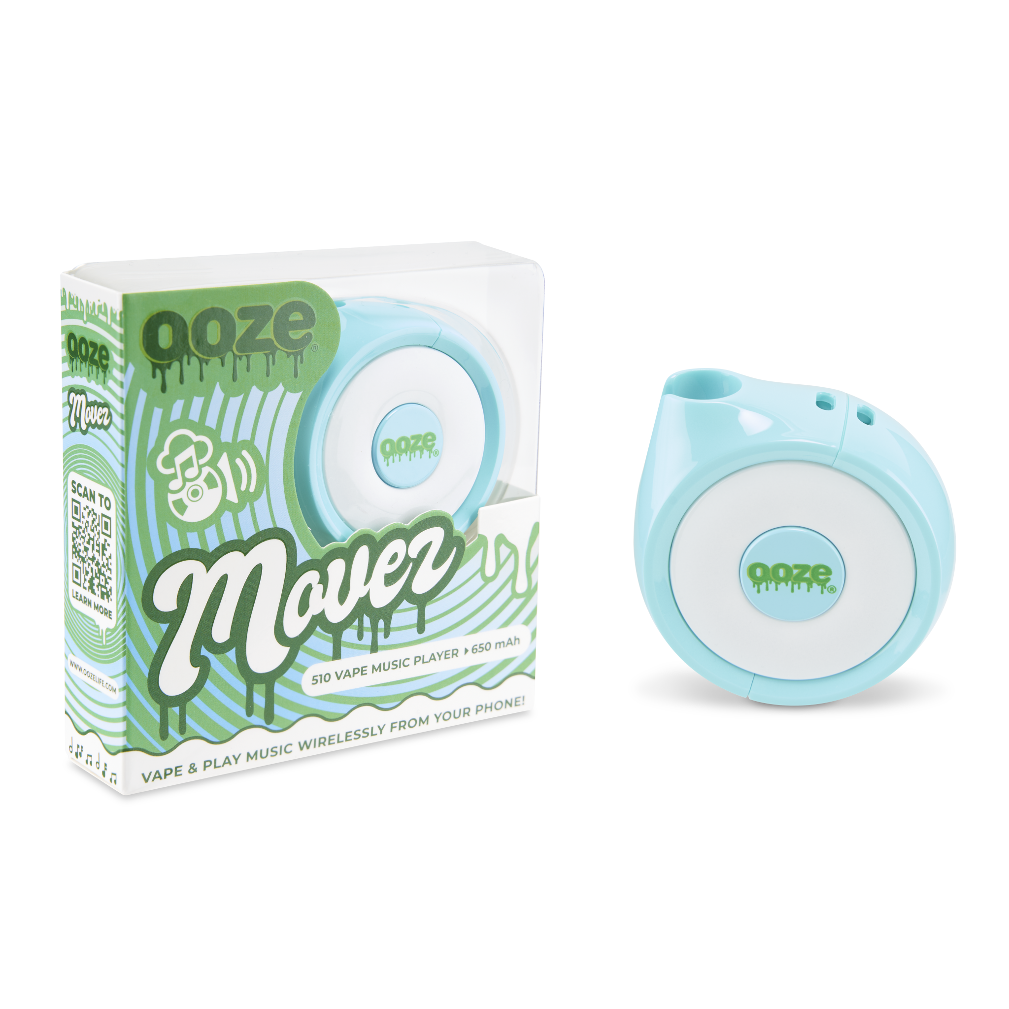 Photograph of product: Ooze | Movez 510 Vape Battery & Wireless Speaker | Aqua Teal