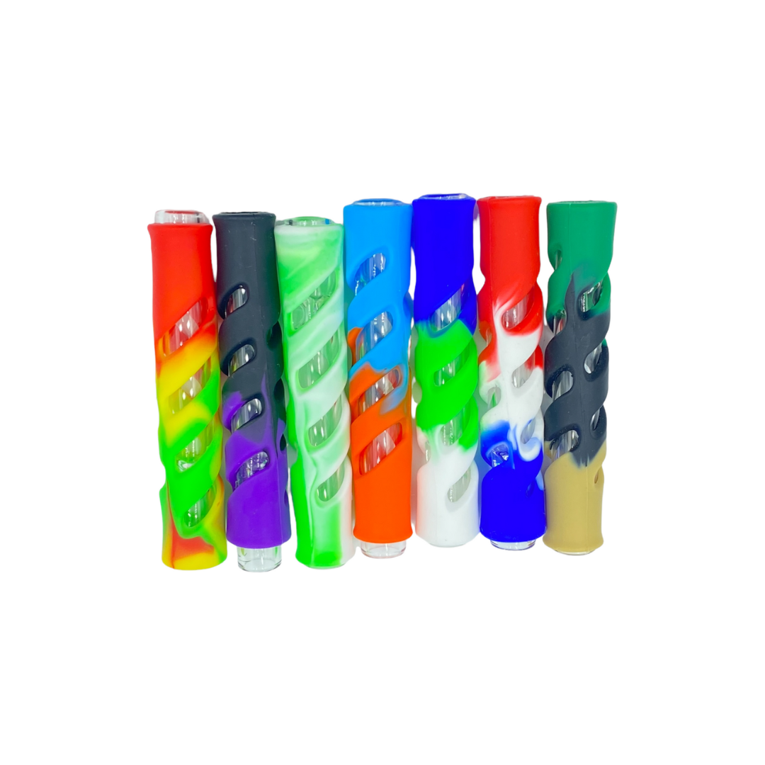 Photograph of product: LuvBuds | Silicone Covered Glass Chillum