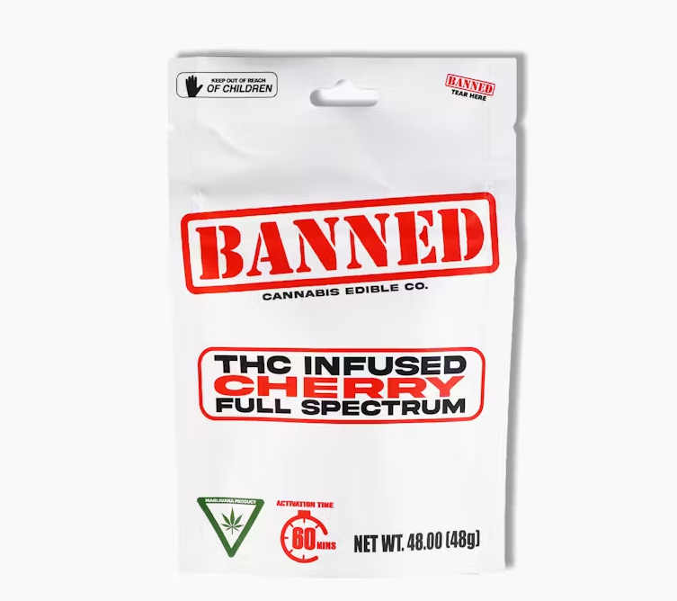 Photograph of product: BANNED | 200MG CLUSTERS | CHERRY
