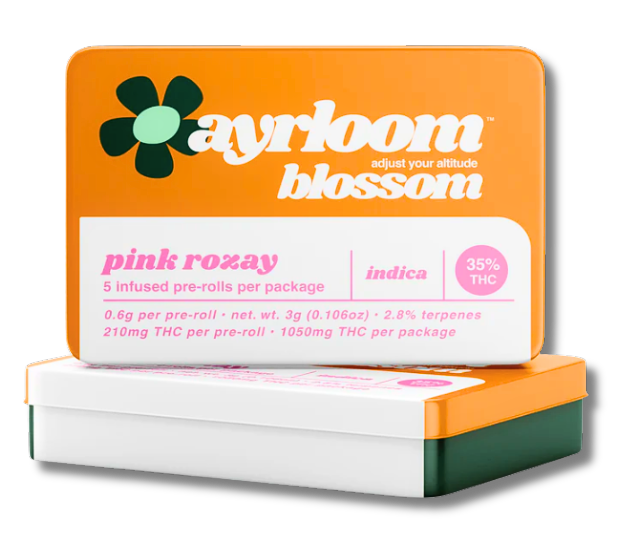 Photograph of product: Ayrloom - Pink Rozay Infused  Prerolls 5pk - 3g