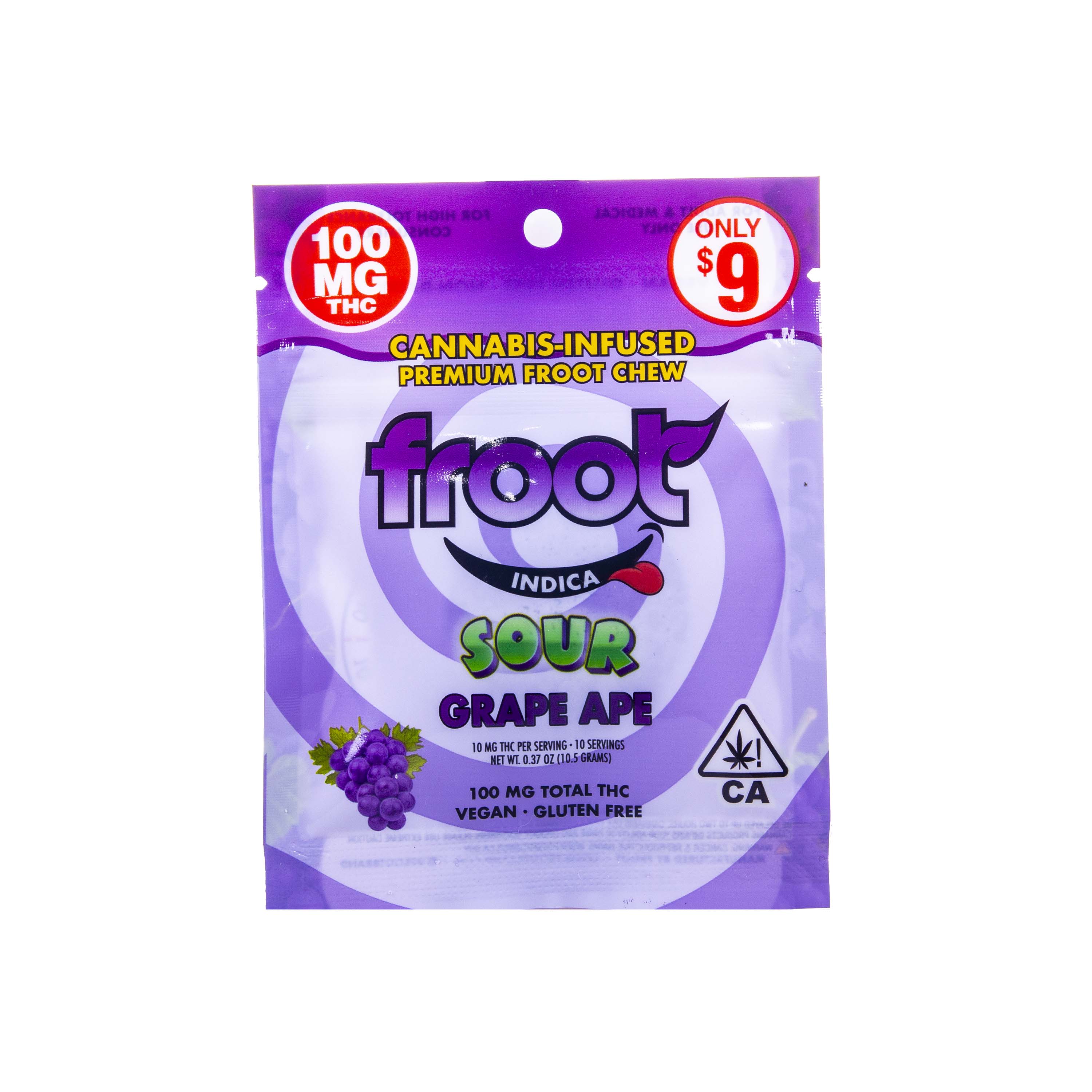 Photograph of product: Froot | Sour Grape Gummy (100mg TH-oui)