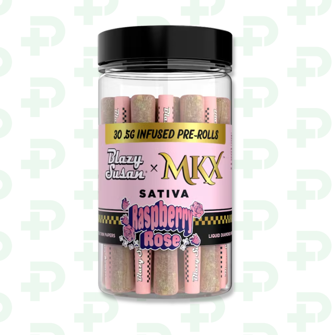 Photograph of product: Blazy Susan 30-Pack Infused Preroll - Raspberry Rose