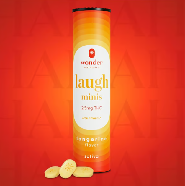 Photograph of product: Wonder | Laugh: Tangerine Minis | Edibles 40pk | 100mg