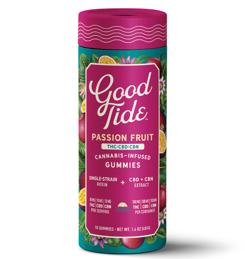 Photograph of product: Good Tide Gummies 1:1:1 Sleep- Passion Fruit