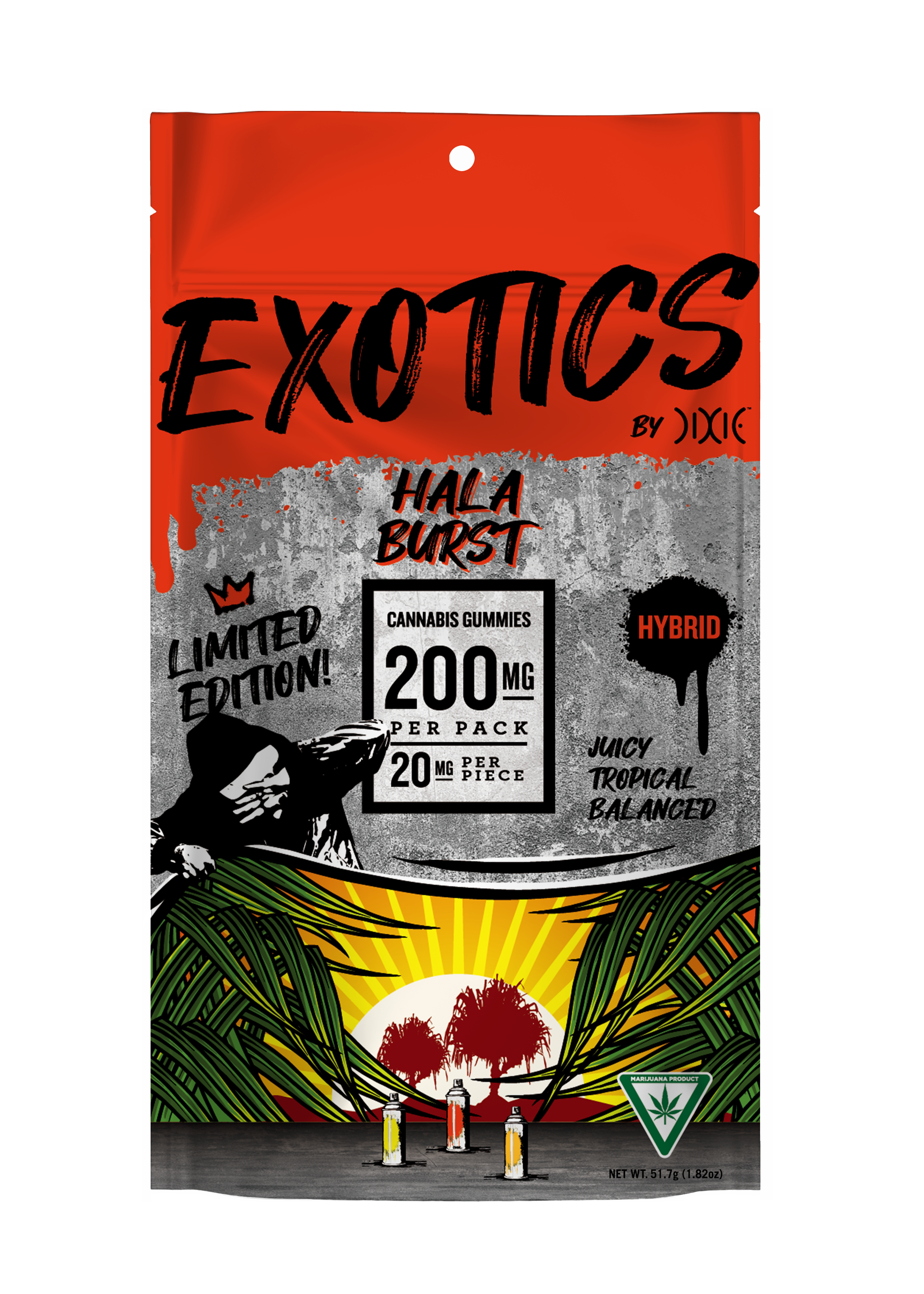 Photograph of product: DIXIE | HALA BURST | 200mg GUMMIES