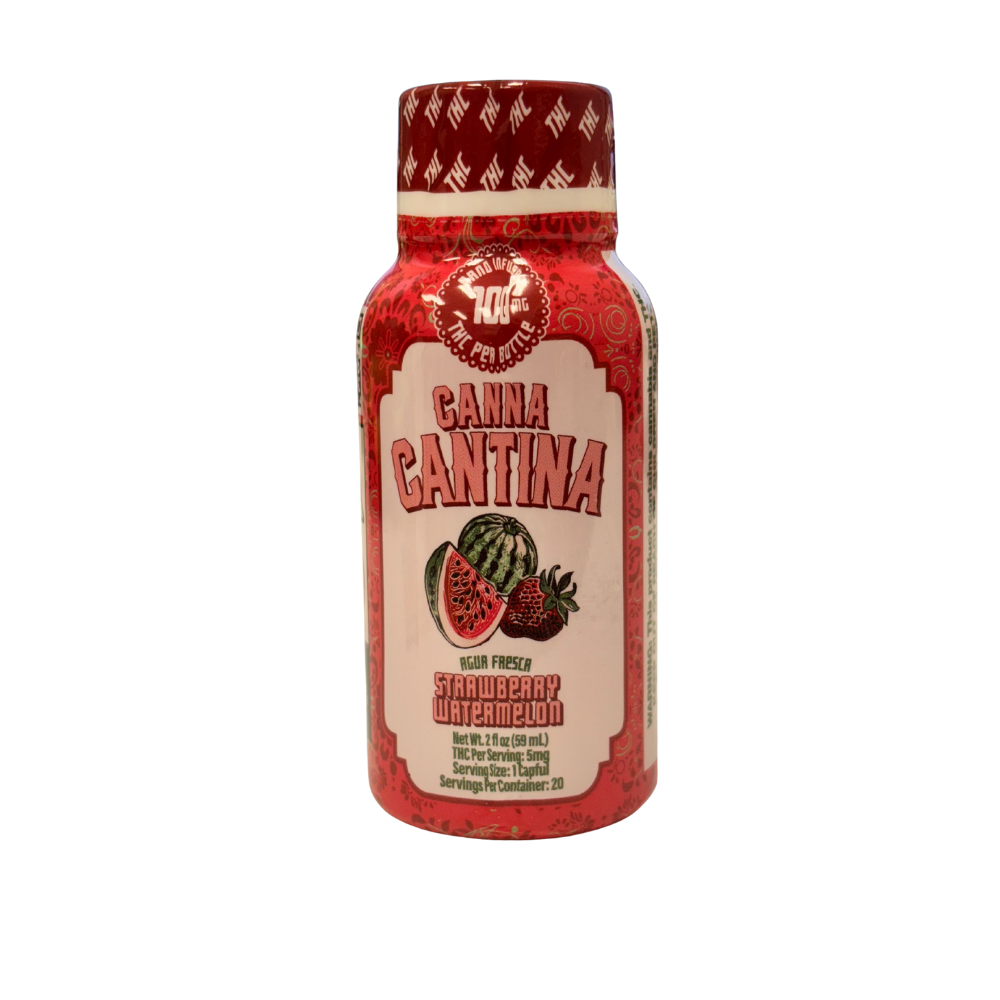 Photograph of product: Canna Cantina Agua Fresca - Strawberry Watermelon Nano Infused Drink 100mg 2Floz