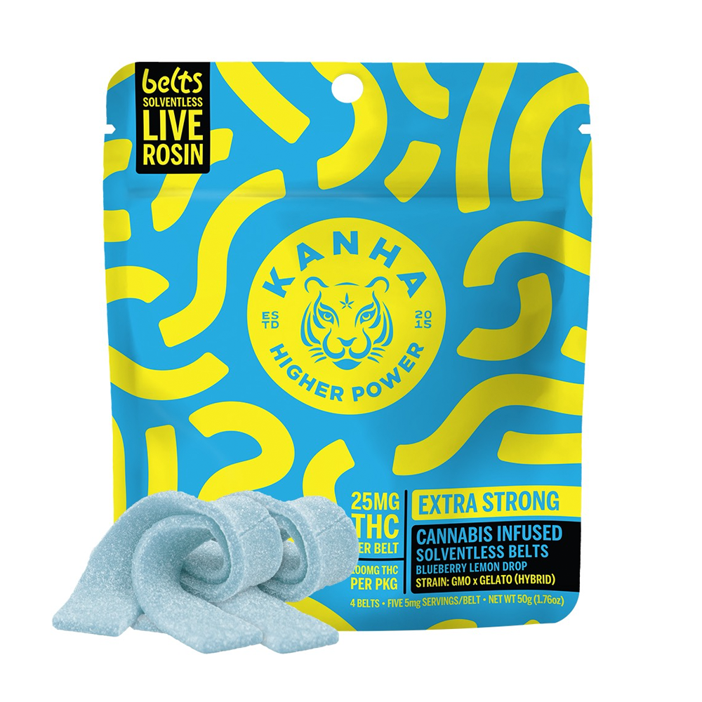 Photograph of product: Blueberry Lemon Drop Live Rosin Belts - Hybrid [4pk] (100mg)